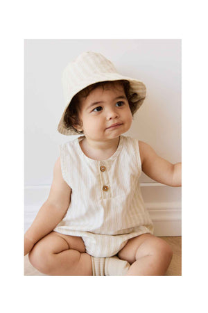Jamie Kay Organic Cotton Archie Playsuit - Variegated Stripe Foam