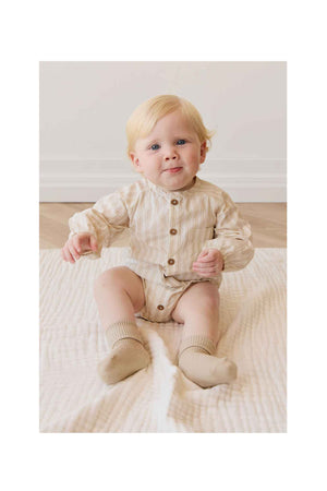 Jamie Kay Organic Cotton Ellis Playsuit - Variegated Stripe Foam