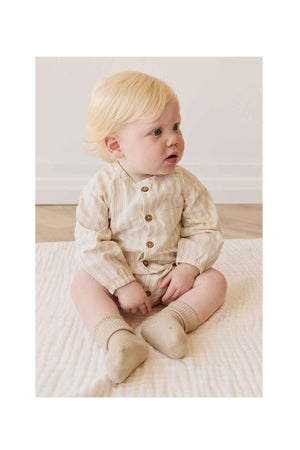 Jamie Kay Organic Cotton Ellis Playsuit - Variegated Stripe Foam