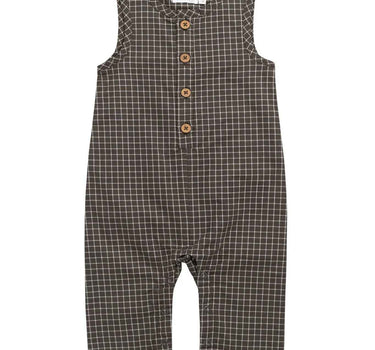 Jamie Kay Organic Cotton Milo Jumpsuit - Coffee Grid