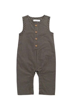 Jamie Kay Organic Cotton Milo Jumpsuit - Coffee Grid