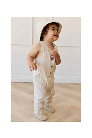 Jamie Kay Organic Cotton Milo Jumpsuit - Variegated Stripe Foam