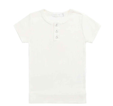 Jamie Kay Organic Cotton Modal Henley Tee - Milk