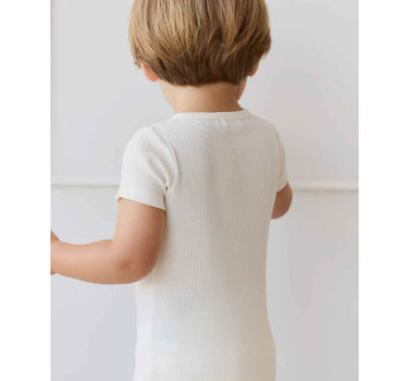 Jamie Kay Organic Cotton Modal Henley Tee - Milk