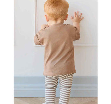 Jamie Kay Organic Cotton Modal Legging - Narrow Stripe Tweed / Cloud