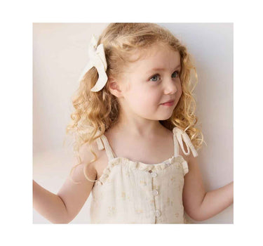 Jamie Kay Organic Cotton Muslin Bow - Pauline Chamomile