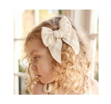 Jamie Kay Organic Cotton Muslin Bow - Pauline Chamomile