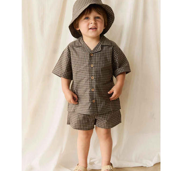 Jamie Kay Organic Cotton Silas Short - Coffee Grid