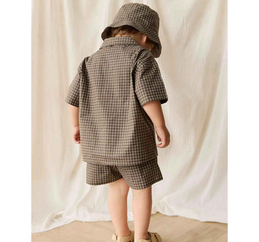 Jamie Kay Organic Cotton Silas Short - Coffee Grid
