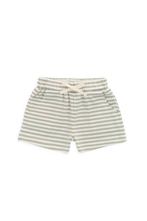 Jamie Kay Pima Cotton Wesley Short - Narrow Stripe Lichen / Cloud