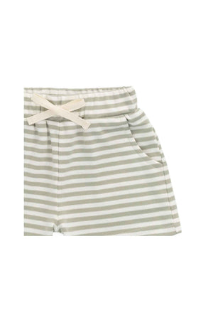 Jamie Kay Pima Cotton Wesley Short - Narrow Stripe Lichen / Cloud