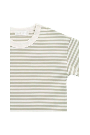 Jamie Kay Pima Cotton Wesley Tee - Narrow Stripe Lichen / Cloud