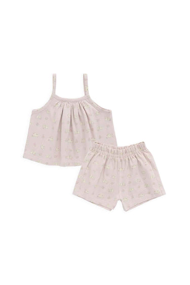Jamie Kay Organic Cotton Winnie Pyjama Set - Moon Floral Mauve