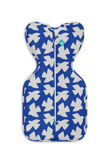 Love To Dream Swaddle Up Stage 1 1.0 Tog Stretch Cotton Paperbirds Cobalt