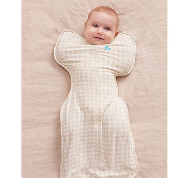 Love To Dream Swaddle Up Stage 1 1.0 Tog Original Cotton Houndstooth Tan