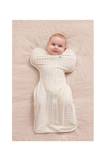 Love To Dream Swaddle Up Stage 1 1.0 Tog Original Cotton Houndstooth Tan
