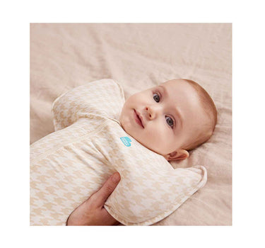 Love To Dream Swaddle Up Stage 1 1.0 Tog Original Cotton Houndstooth Tan