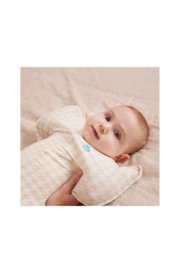 Love To Dream Swaddle Up Stage 1 1.0 Tog Original Cotton Houndstooth Tan