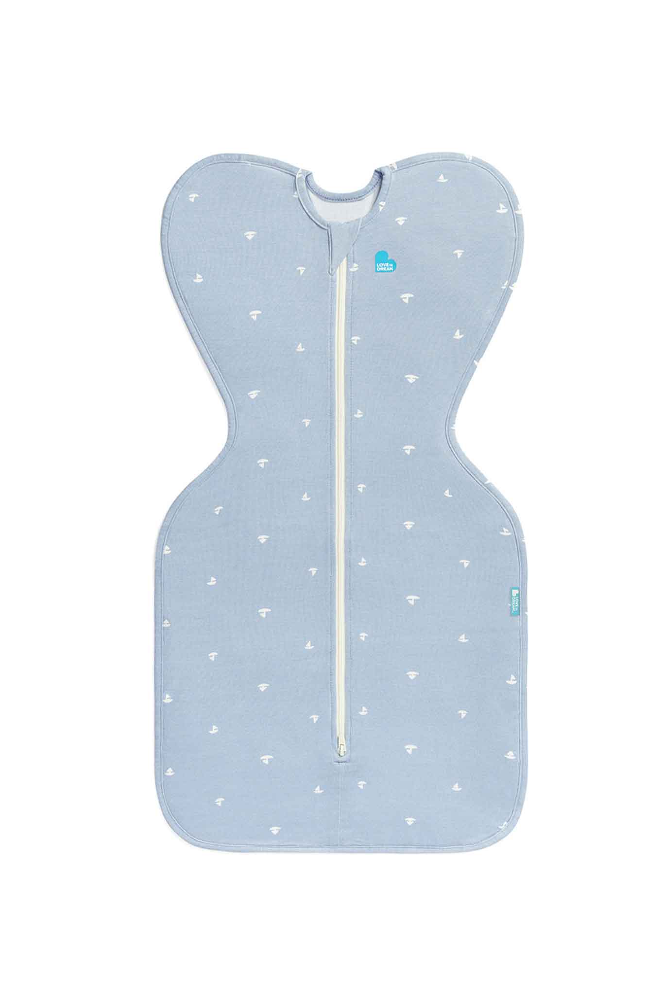 Love To Dream Swaddle Up Stage 1 1.0 Tog Viscose From Bamboo Boats Mist Blue