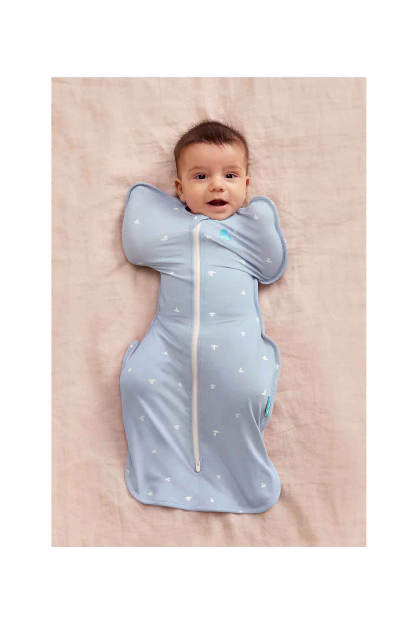 Love To Dream Swaddle Up Stage 1 1.0 Tog Viscose From Bamboo Boats Mist Blue