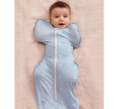 Love To Dream Swaddle Up Stage 1 1.0 Tog Viscose From Bamboo Boats Mist Blue
