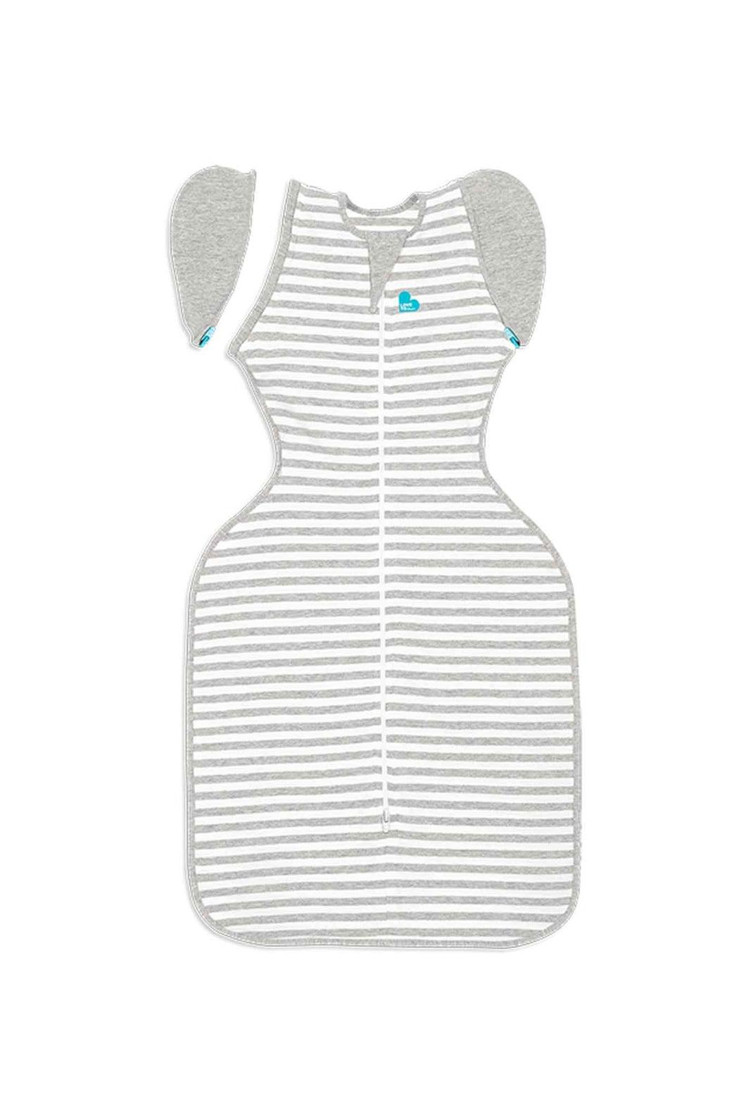 Love To Dream Swaddle Up Transition Bag Stage 2 1.0 Tog Stretch Cotton Stripe Grey