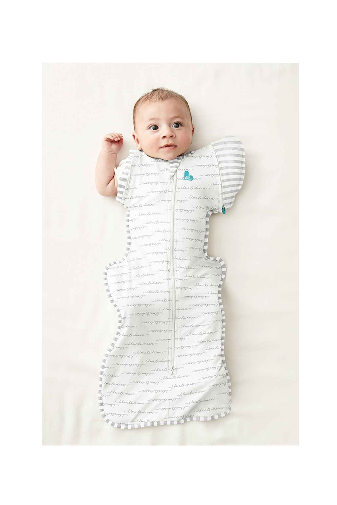 Love To Dream Swaddle Up Transition Bag Stage 2 1.0 Tog Stretch Cotton Dreamer White