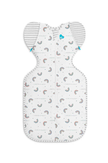 Love To Dream Swaddle Up Transition Bag Stage 2 1.0 Tog Stretch Cotton Rainbow Dream White
