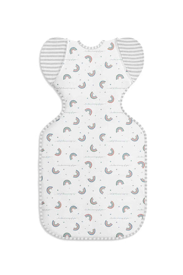 Love To Dream Swaddle Up Transition Bag Stage 2 1.0 Tog Stretch Cotton Rainbow Dream White