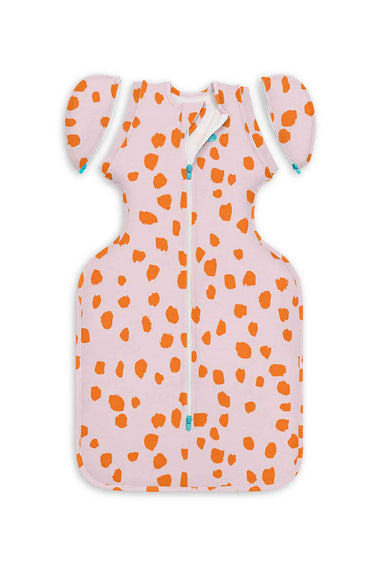 Love To Dream Swaddle Up Transition Bag Stage 2 1.0 Tog Stretch Cotton Jumbo Animals Light Pink