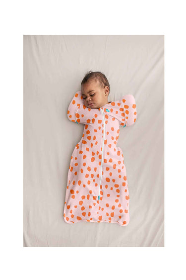 Love To Dream Swaddle Up Transition Bag Stage 2 1.0 Tog Stretch Cotton Jumbo Animals Light Pink