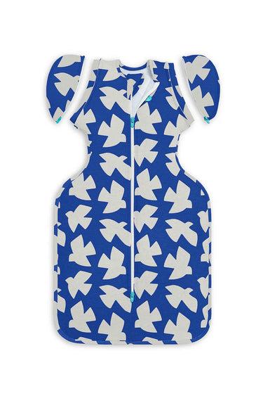 Love To Dream Swaddle Up Transition Bag Stage 2 1.0 Tog Stretch Cotton Paperbirds Cobalt