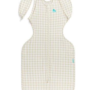 Love To Dream Swaddle Up Transition Bag Stage 2 1.0 Tog Stretch Cotton Houndstooth Tan