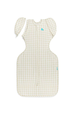 Love To Dream Swaddle Up Transition Bag Stage 2 1.0 Tog Stretch Cotton Houndstooth Tan