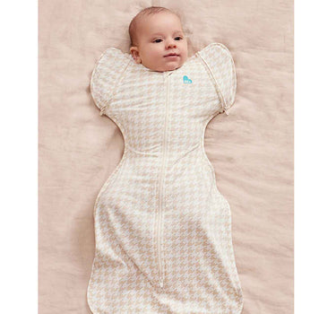 Love To Dream Swaddle Up Transition Bag Stage 2 1.0 Tog Stretch Cotton Houndstooth Tan