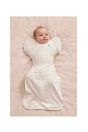 Love To Dream Swaddle Up Transition Bag Stage 2 1.0 Tog Stretch Cotton Houndstooth Tan