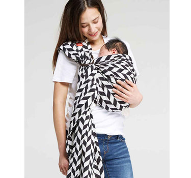 Mamaway Black & White Herringbone Baby Ring Sling