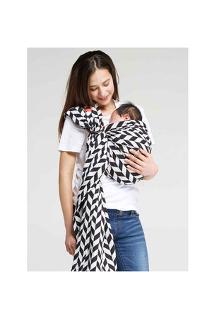 Mamaway Black & White Herringbone Baby Ring Sling