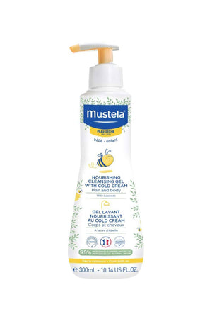 Mustela Nourishing Cleansing Gel With Cold Cream With Organically Farmed Beeswax - 300ml
