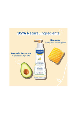 Mustela Nourishing Cleansing Gel With Cold Cream With Organically Farmed Beeswax - 300ml