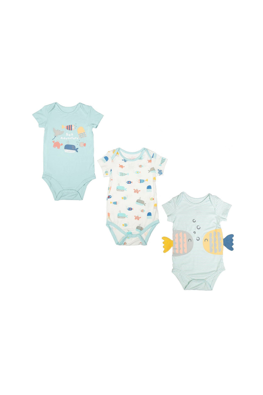 Not Too Big Sea World Bamboo Bodysuits SS - 3 Pack