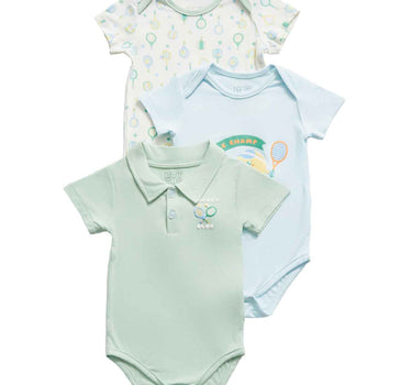 Not Too Big Racket Club Bamboo Bodysuit - 3 Packs