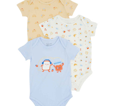 Not Too Big Breakfast Bunch Bamboo Bodysuit 3 Packs