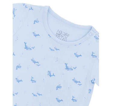 Not Too Big Whaley Bamboo Romper 2 Pack