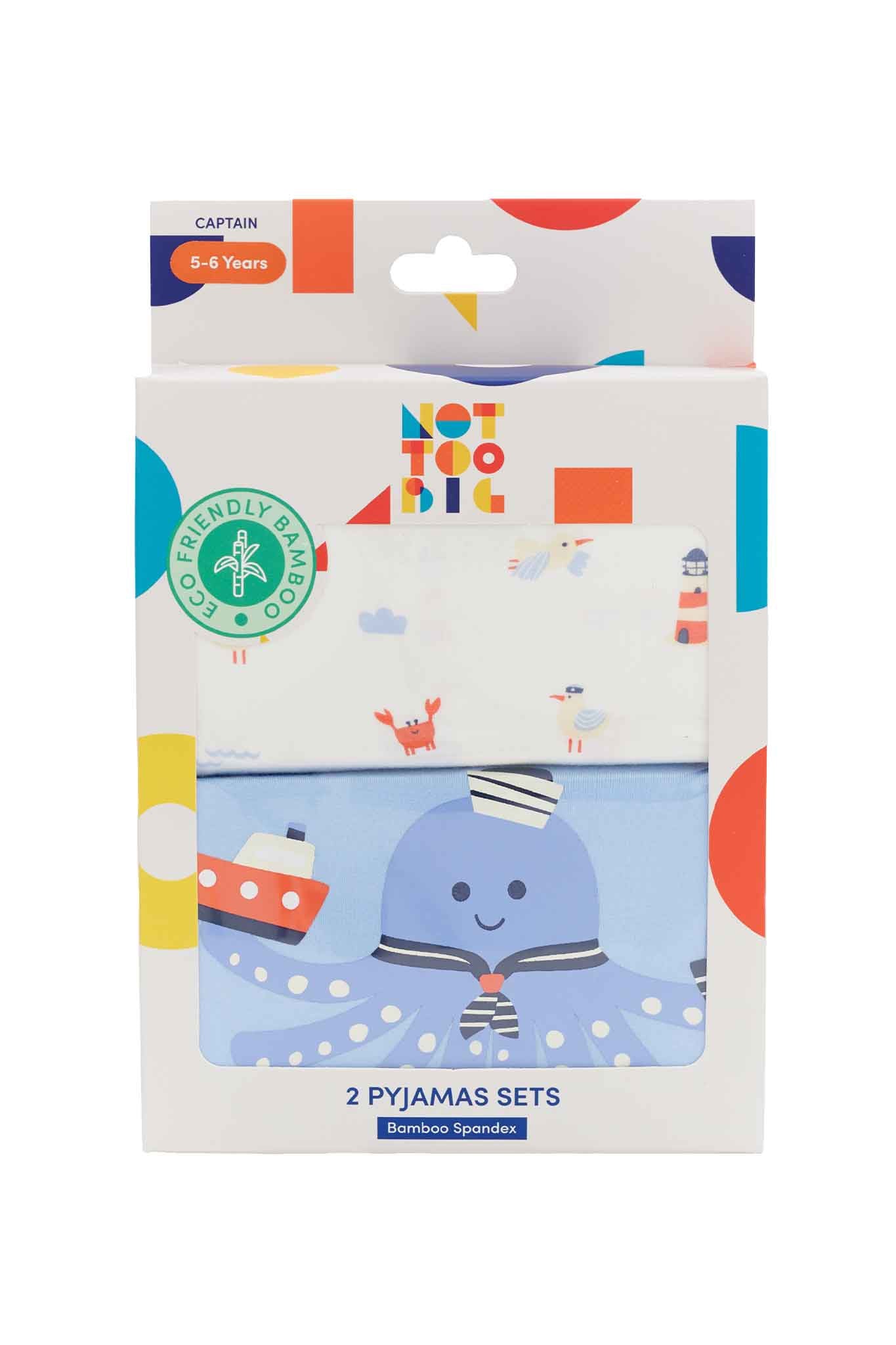 Not Too Big Captain Bamboo Pyjamas - 2 Packs