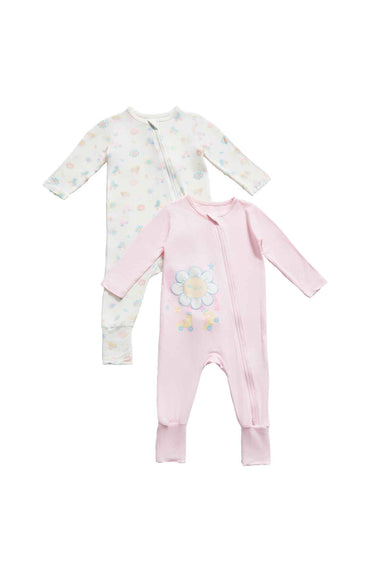 Not Too Big Roller Babes Bamboo Sleepsuit Zipped 2 Pack