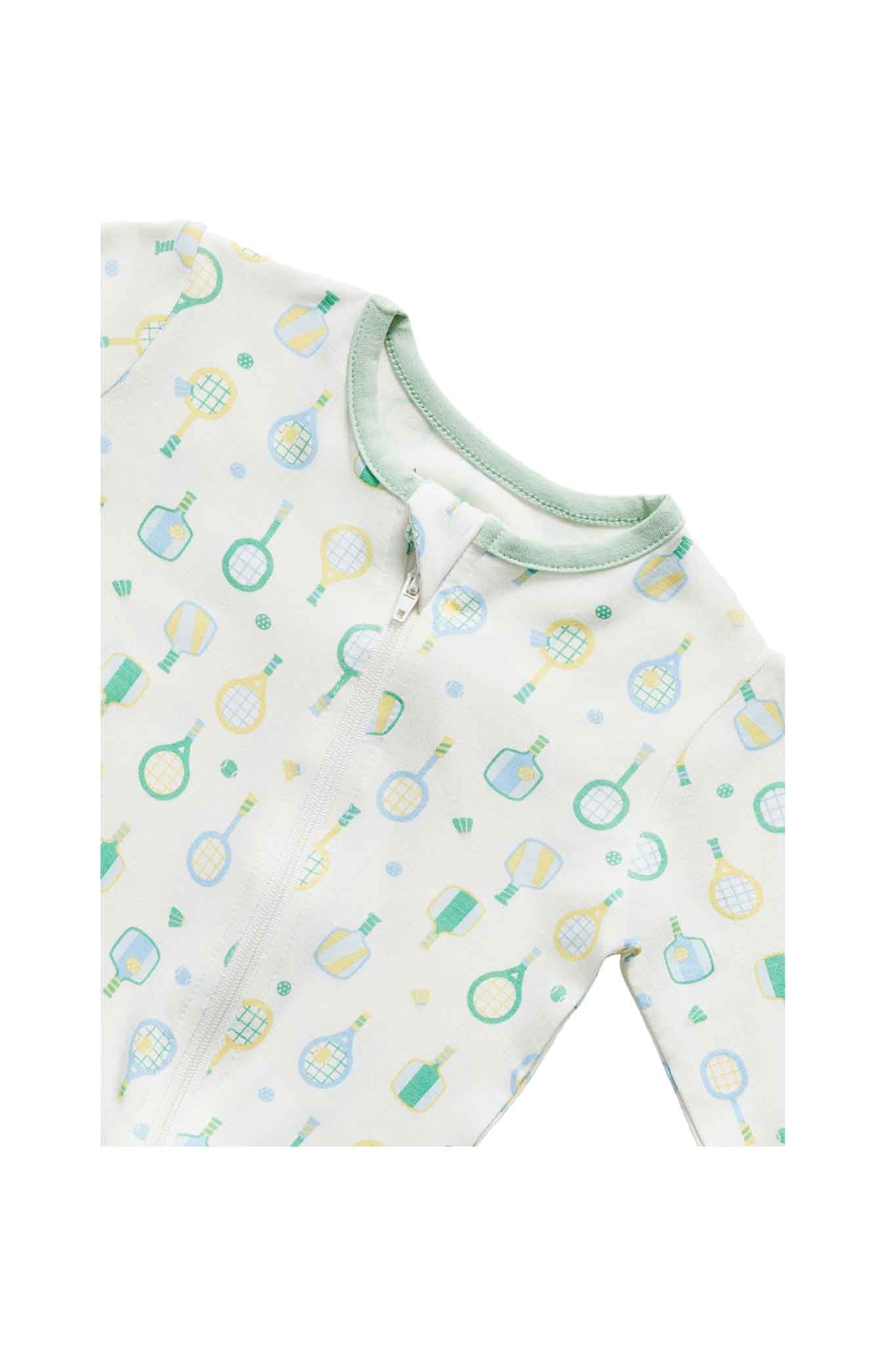 Not Too Big Racket Club Bamboo Sleepsuit Zipped 2 Pack