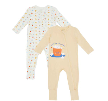 Not Too Big Breakfast Bunch Bamboo Sleepsuit 2 Packs