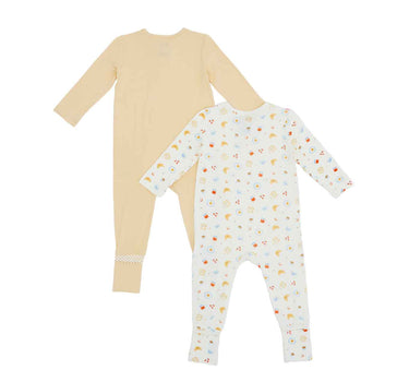 Not Too Big Breakfast Bunch Bamboo Sleepsuit 2 Packs