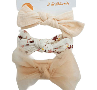 OFM Baby Headband 3 Piece Set - Beige